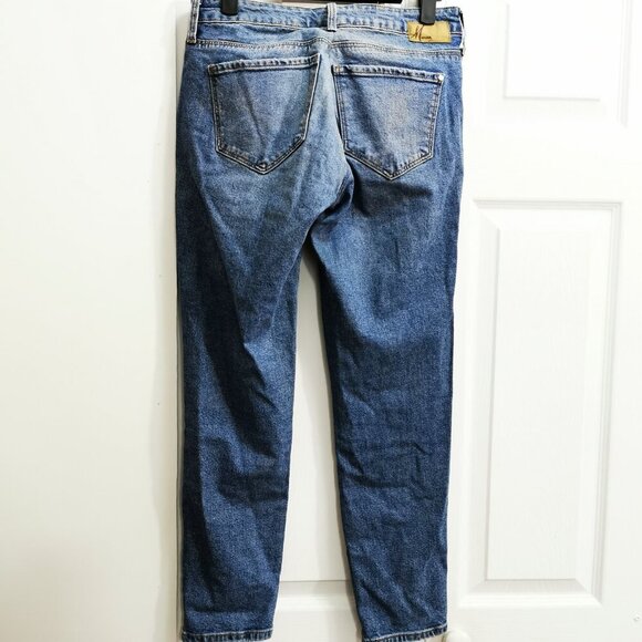 Mavi Women’s Tess Denim Skinny Distressed Jean With Faux Pearl Accent SZ:27 - Picture 4 of 12